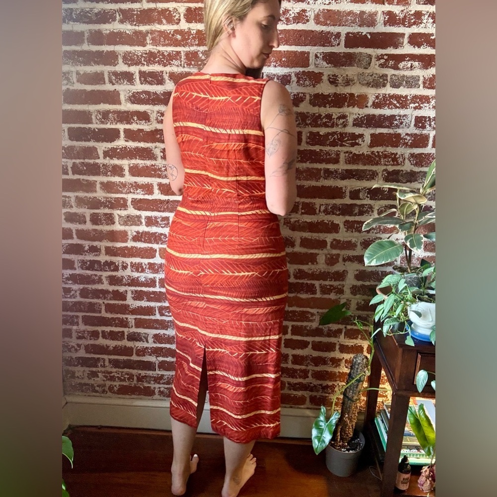 Y2K Jessica Howard linen blend orange dress - tagged: 12 - Picture 3 of 9